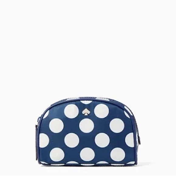 Kate Spade Small Dome Jae Seaside Dot Blue Multi Cosmetic Bag - Picture 1 of 10